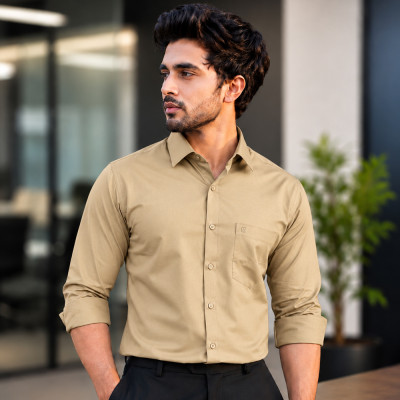 Men's Waterproof & Stain-Free Shirt – Biscuit