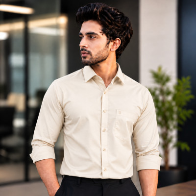 Men's Waterproof & Stain-Free Shirt – Cream