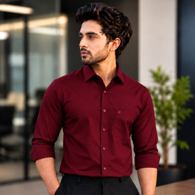 Men's Waterproof & Stain-Free Shirt – Dark Maroon