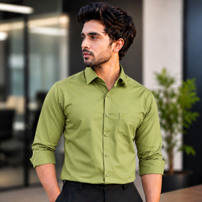 Men's Waterproof & Stain-Free Shirt – Pista Green